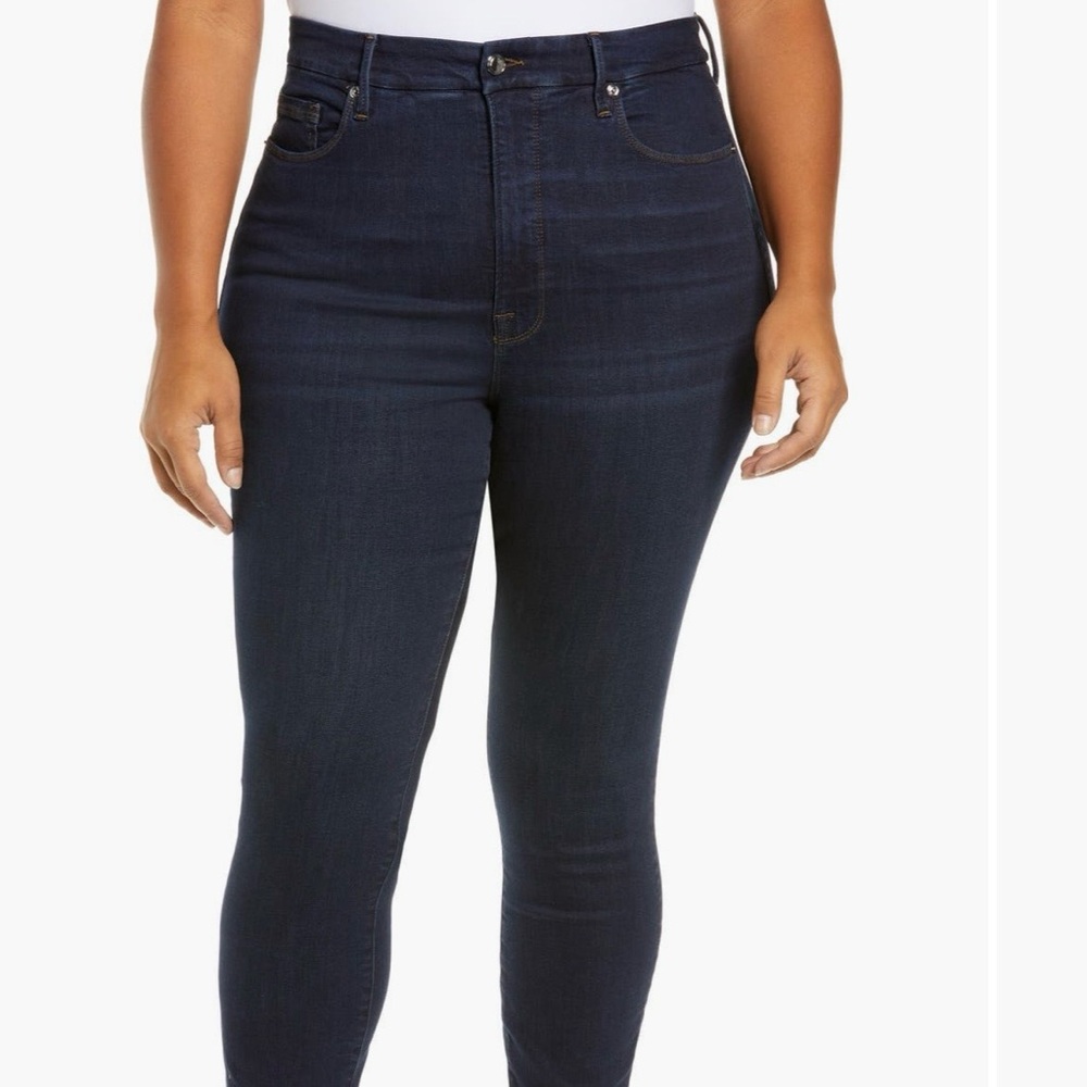 Good American Good Waist
High Waist Raw Hem Organic Cotton Skinny Jeans